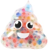 Jucarie antistres Squishy Bead Ball in forma de emoticon Poo cu bile colorate orbeez