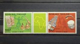 Togo 1985 - expo filatelic cu instrumente muzicale traditionale, triptic neuzata
