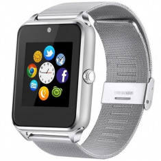 Ceas Smartwatch cu Telefon iUni Z60, Curea Metalica, Touchscreen, Camera, Notificari, Silver foto