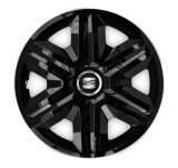 Cumpara ieftin Set 4 capace roti hubcaps fast black R14 pentru gama auto Seat, Autohelix MSA