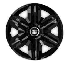 Set 4 capace roti hubcaps fast black R14 pentru gama auto Seat foto