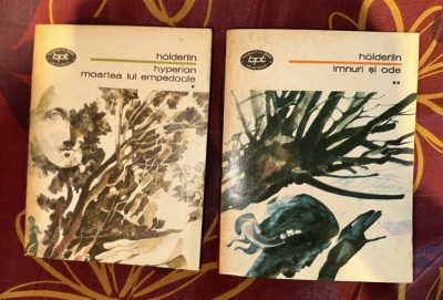 Hyperion Moartea lui Empedocle Imnuri si Ode / Friedrich H&amp;ouml;lderlin Vol. 1-2 BPT nr. 913, 914 foto