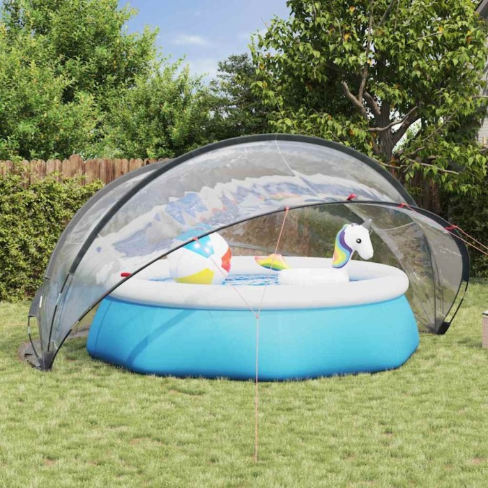 vidaXL Dom pentru piscină Manual Transparent 472 x 460 x 229 cm PVC 42001119