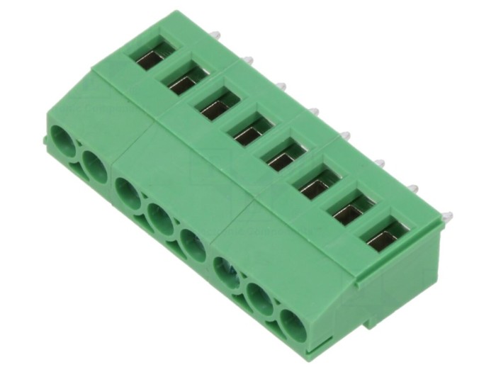 Conector regletă PCB unghiular 20A, 5mm