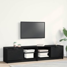 vidaXL Cabinet TV 2 pcs Negru 80 x 35 x 36.5 cm Lemn compozit 862746