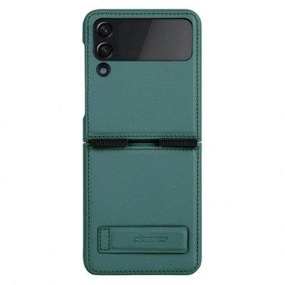 Husa Nillkin Qin Leather compatibila cu Samsung Galaxy Z Flip 4 5G Green foto