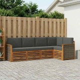 vidaXL Set canapea sectională cu pernă 4 pcs Natural și Antracit 3384348