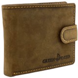 Portofel Barbati Piele Naturala Handmade Maro RFID 12x10 cm, Lant detasabil, 10 Carduri, Compartiment Monede si Documente