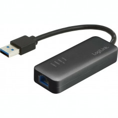 CABLU USB LOGILINK adaptor USB 3.0 (T) la RJ45 (M) 10cm 10/100/1000 Mbit/s negru UA0184A foto