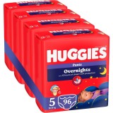 Scutece chilotel de noapte Huggies Overnights 5, 12-17 kg, 96 buc