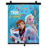 Roleta parasolar auto Seven FROZEN 2 Disney, 1 buc, pentru toate modelele de masini, prindere cu carlige sau 3 ventuze, rulare automata, 35 x 45 cm