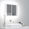 vidaXL Dulap de baie cu oglindă/LED, alb extralucios, 60x12x45 cm