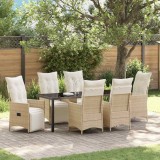 Cumpara ieftin Set de masă pentru grădină cu pernă 7 pcs Bej Rattan poli
