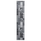 Cumpara ieftin Covor traversă, gri cu dreptunghiuri, 80x500 cm, BCF