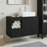 Cumpara ieftin Set dulap baie 2 buc. Negru 79,5 x 41 x 79,5 cm Lemn prelucrat