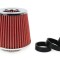 Filtru de aer conic rosu + chrome cu 3 adaptoare AVX-AM01282