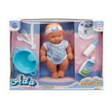 Cumpara ieftin Set papusa bebelus Ada cu accesorii, Dollz n More, 23 cm, Albastru