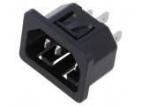 Conector alimentare AC soclu tată 10A 250VAC IEC 60320