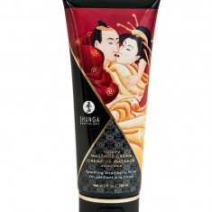 Cremă pentru Masaj Erotic Shunga Sparkling Strawberry Wine, 200 ml