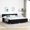 VidaXL Pat boxspring cu saltea cu saltea Negru 200 x 200 cm țesătură