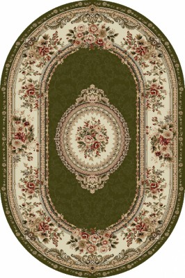 Covor Oval Model Lotos 571-310, Marime 60 x 110 cm, Bej, Crem, Inaltime Fir 8 mm, Antialergic, Polipropilena, Living, Dormitor, Sufragerie, Birou foto