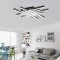 Lustra LED cu telecomanda MORA 160W, 8 Elemente, Liniara, lumina Rece/Calda/Neutra, Dimabila, Negru ModernLight Concept