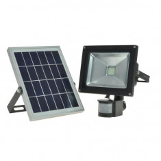 Proiector cu led si panou solar Bass BS-5901, putere 20W, 6400K, 2000lm, IP44, senzor si acumulator Mania Tools foto