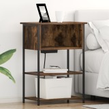 vidaXL Dulap de noapte Stejar afumat 55 x 31 x 76 cm Lemn compozit