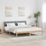 Cumpara ieftin Cadru de pat Maro si gri deschis 180 x 200 cm Lemn masiv de pin