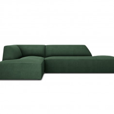 Coltar stanga 4 locuri, Ruby, Micadoni Home, BL, fara cotiera, 273x180x69 cm, poliester, verde