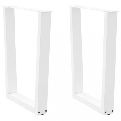vidaXL Picioare de masă &amp;icirc;n formă de V, 2 buc., alb, 70x(72-73,3) cm, oțel 4012645 foto