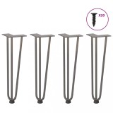 VidaXL Picioare tip agrafă pentru măsuță de cafea, 4 buc., oțel natural, 42 cm, oțel masiv