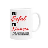 Cana alba personalizata eu seful tu nevasta, INOVATIX&reg;. 330ml, Oem