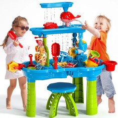 Masuta de nisip si apa cu scaun si accesorii etajata Whale Tower foto