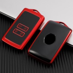 Husa Cheie Compatibila cu Renault Megane, Kadjar, Captur, Clio Smartkey 4 Butoane TPU Rosie