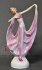 Dansatoare din portelan in rochie roz - Art Deco - atelier Germania anii 1920 - 1930