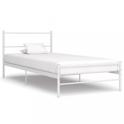 Cadru de pat, alb, 100 x 200 cm, metal foto