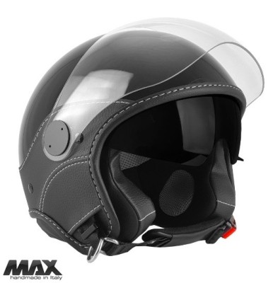 Casca open face pentru scuter - motocicleta (demi-jet) Max Helmets model DJDV06 LS Vision SV (ochelari soare integrati) culoare: negru lucios (002) &amp;ndash; foto