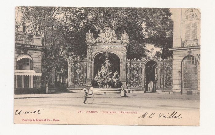 FV4-Carte Postala- FRANTA - Nancy, Fontaine d&#039;Amphitrite, circulata 1902