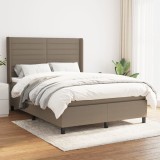 Cumpara ieftin Pat box spring cu saltea, gri taupe, 140x200 cm, textil