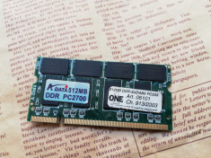 Memorie RAM laptop ADATA 512Mb DDR1 333Mhz SODIMM foto
