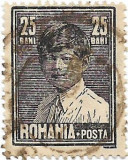 Mihai I, format mare, cu filigran (uzuale), 1928 - 25 B, obliterat, Regi, Stampilat