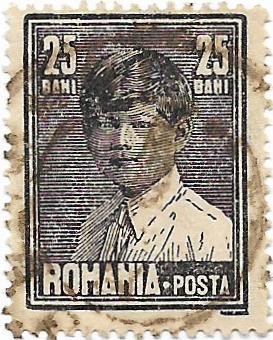 Mihai I, format mare, cu filigran (uzuale), 1928 - 25 B, obliterat foto