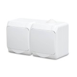 Priză dublă Schuko aplicată 16A IP44 alb Cedar - SCHNEIDER | WDE000523