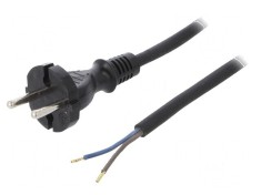 Cablu 2x1mm2 CEE 7/17 mufă 4m negru 16A foto