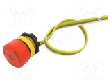 Comutator de siguranţă 22mm EAO Poz.i 2 NC roşie LED IP65