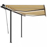 Cumpara ieftin Copertina retractabila manual cu LED, galben&amp;alb, 3x2,5 m