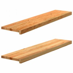 vidaXL Pervaz 2 buc lemn masiv de maro deschis 110x30x2 cm 4009153