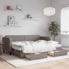 VidaXL Pat de zi cu extensie și sertare, gri taupe, 80x200 cm, textil 3196868