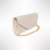 Cumpara ieftin Geanta mica, plic seara pentru ocazii si petreceri, 20 x 10 cm, Magrot B-35 - bej sampanie
